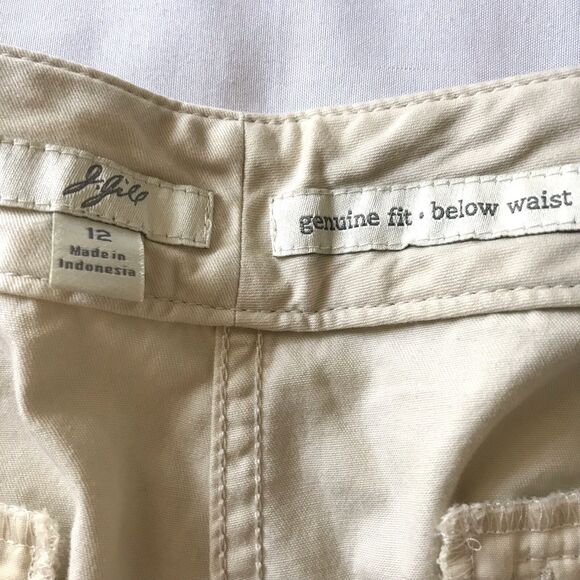J Jill Capri Crop Pants Womens SZ 12 Genuine Fit Below Waist Beige Cuffed Cotton - Picture 4 of 12